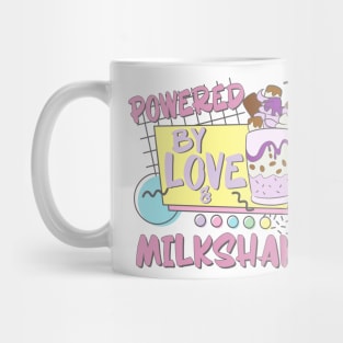 Powered By Love Milkshake Retro 80s 90s Who Loves Milkshakes Couples Design Mug